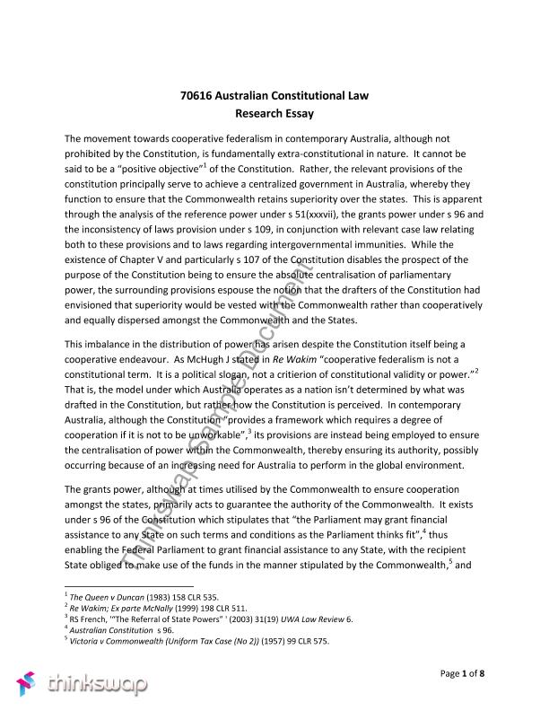 Constitutional law essay